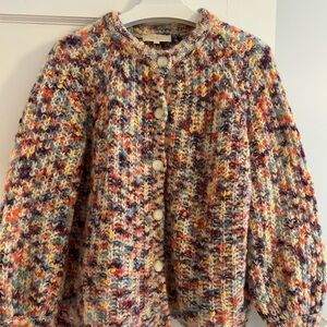 Sezane Multicolore Emile Chunky Knit Cardigan